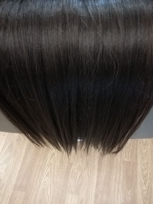 Естествена коса втора ръка 60см кестенява 100гр