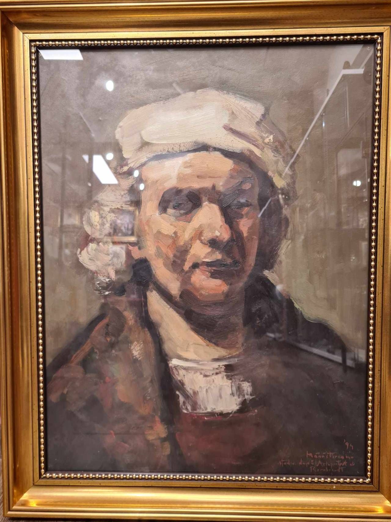 Manuell Mânăstireanu "Studiu după autoportret de Rembrandt"