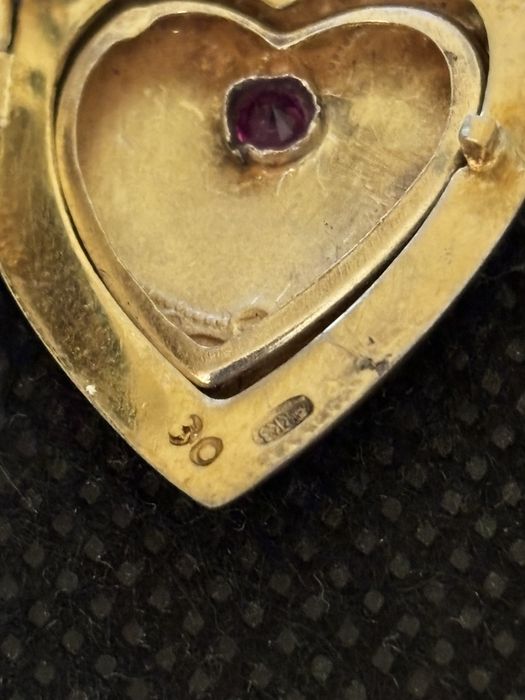 Винтажный медальон-сердце с секретом | СССР, 1953 г. | Серебро 875