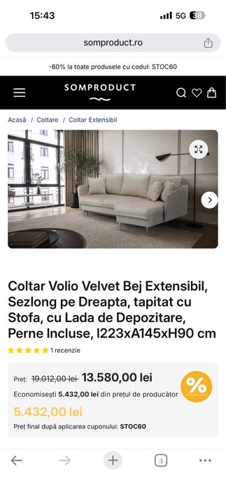 Vand coltar extensibil NOU