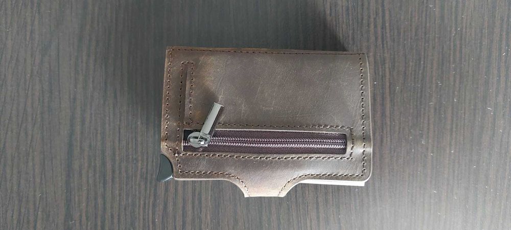 Portofel Slim BEWMER - Card Holder RFID, anti-clonare, buzunar monede