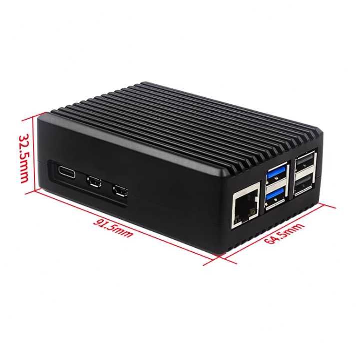 Carcasa Raspberry Pi 4/5 Aluminum Case Passive Cooling Armored Metal