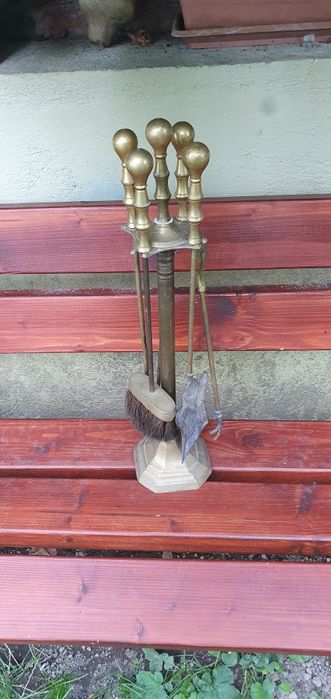 Ustensile alama, set curatare semineu, teracota, soba pe lemne