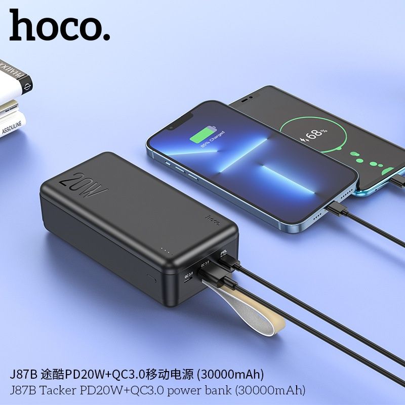 Hoco J87B Tacker 30000mAh Power Bank PD20W+QC3.0 for iPhone Samsung