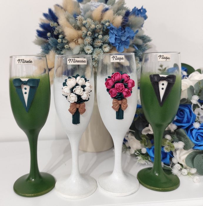 Pahare miri și nași personalizate