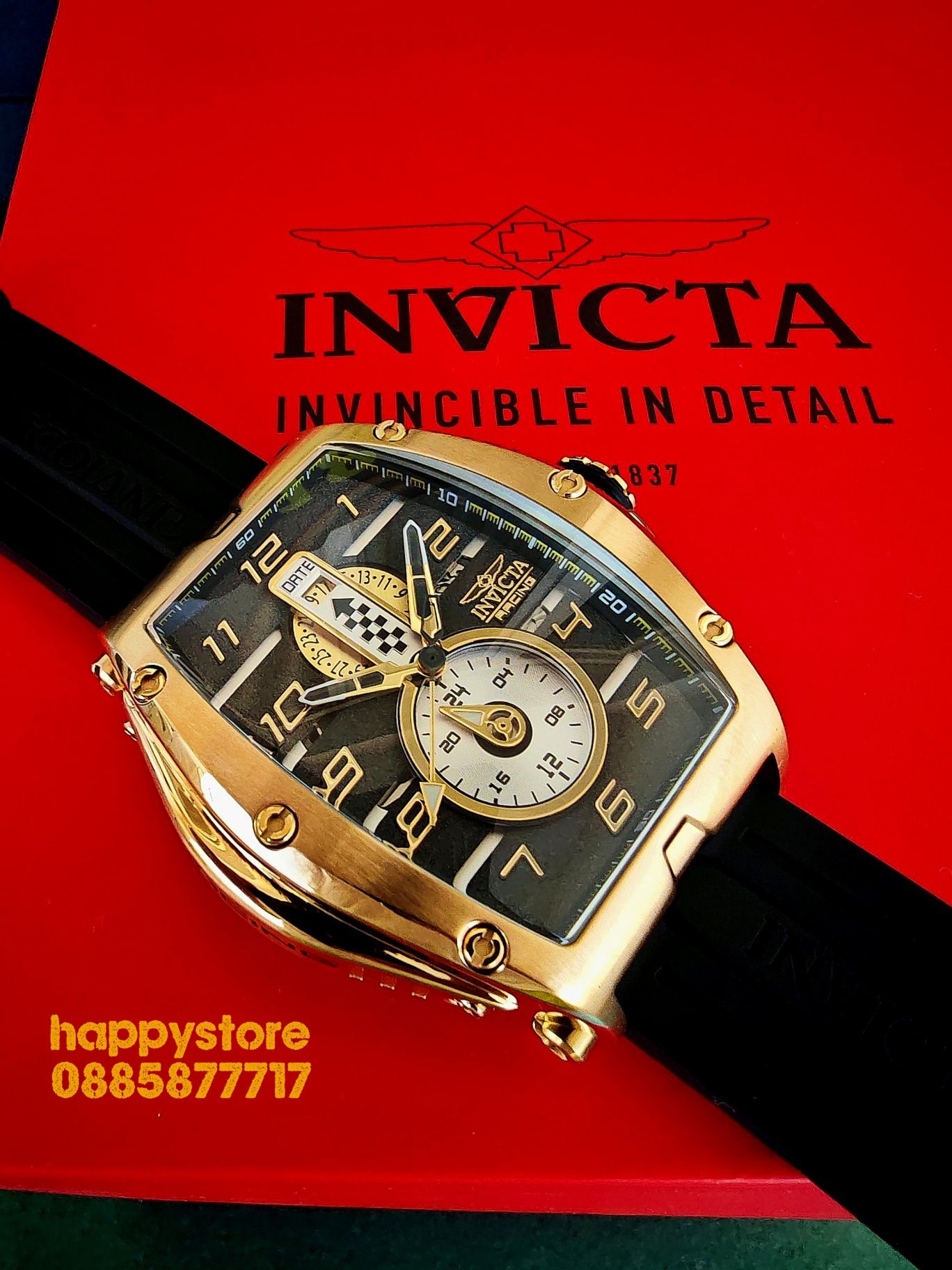 INVICTA Racing Monza Gold Steel 57 mm, Инвикта нов ръчен часовник