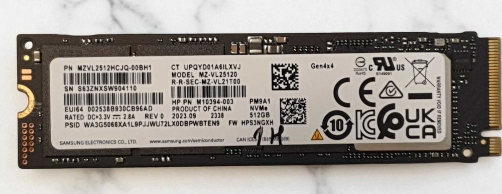 SSD 512gb NVme PciE 4.0 Samsung, ca NOU, Garantie 1 an