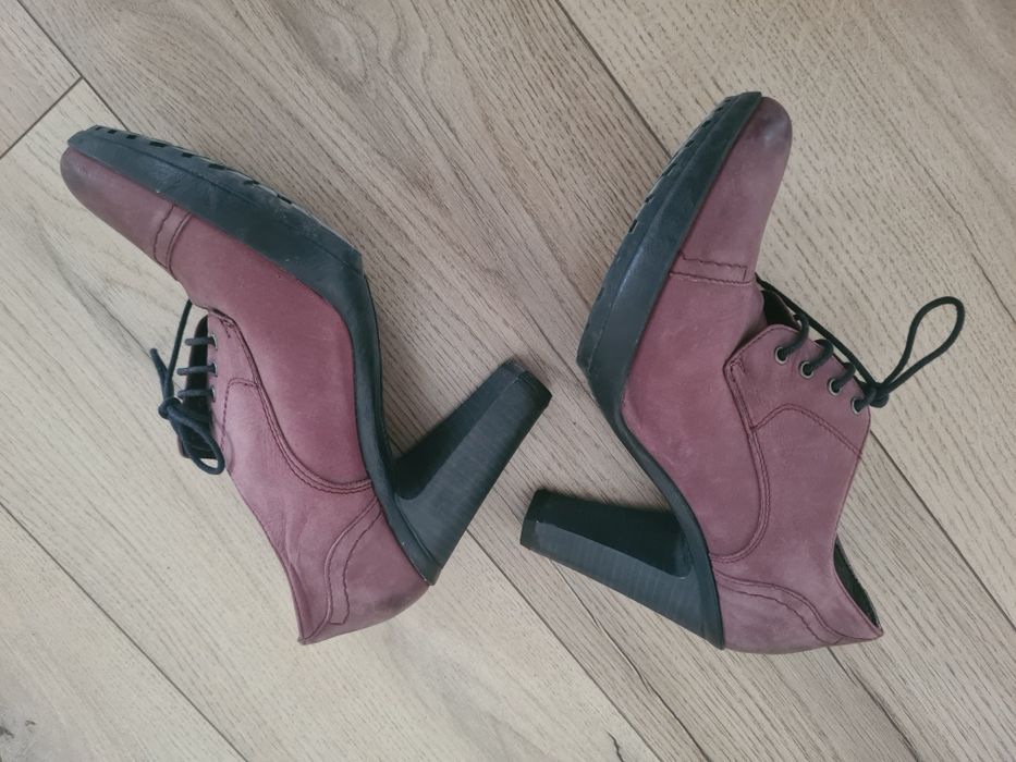 Pantofi/botine Rizzoli piele mov/bordo, toc 11 cm