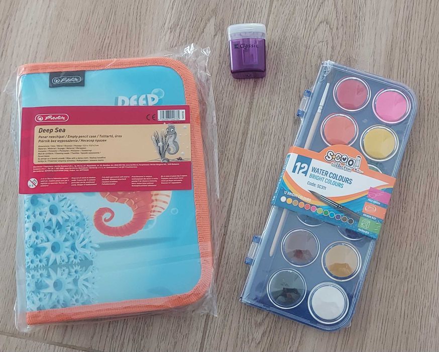 Penar Herlitz+acuarele+ascutitoare, noi, pret 25 ei