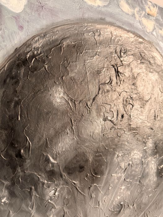 Tablou ulei Luna abstract 70x70 cm cu sasiu 4cm