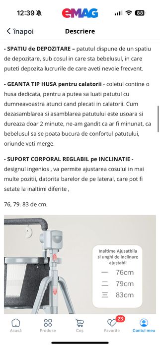 Patut electric multifunctional bebelusi