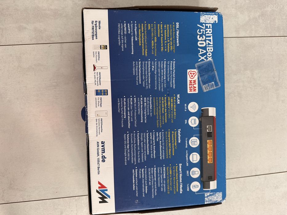 Router wireless Fritz Box 7530 Ax wi-fi 6 Nou