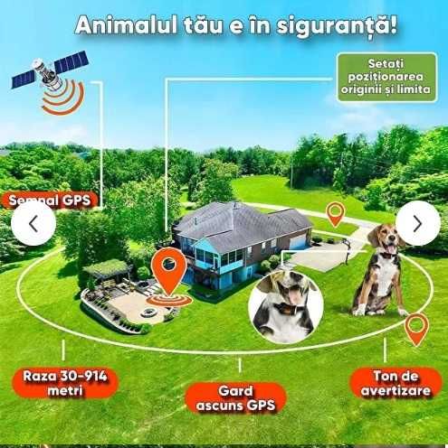 Gard invizibil wireless cu GPS pentru câini IPX7 F81D Portocaliu nou