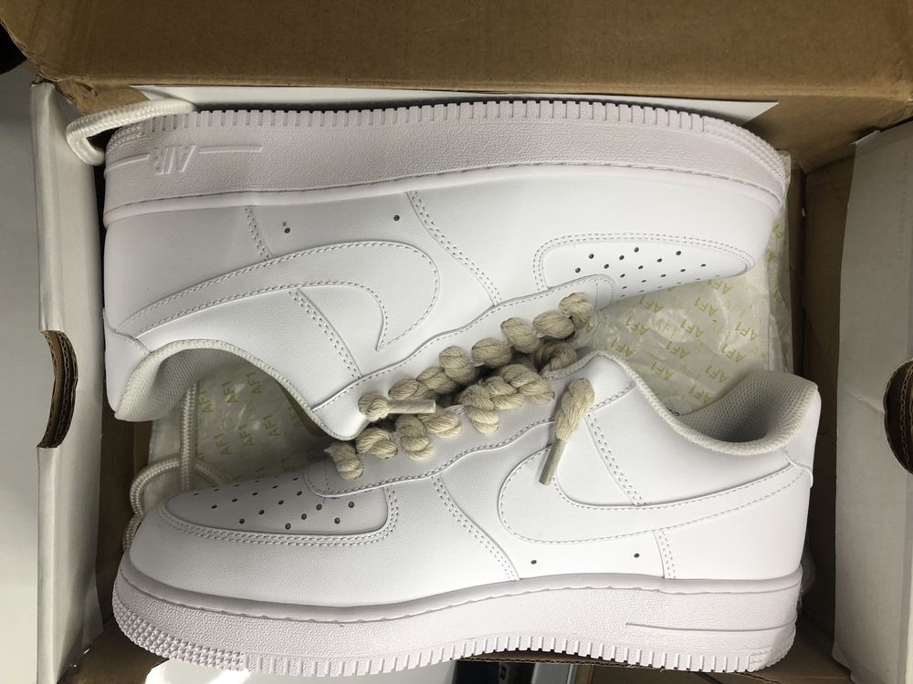 • AirForce1 • Nike Air Force 1 Snow White Rope Laces