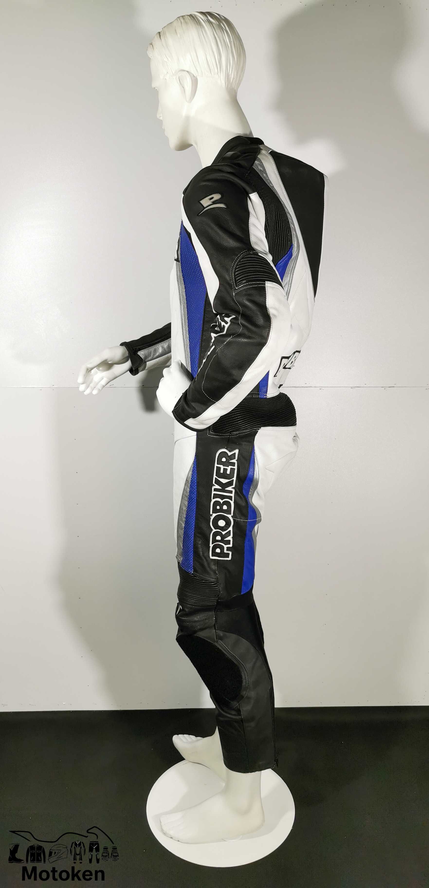 Costum moto piele Costum Probiker cu cocoasa marime 50