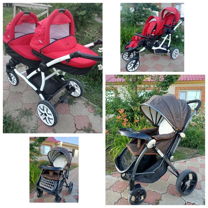 Детская, универсальная коляска Bebetto 42 for two для двойни