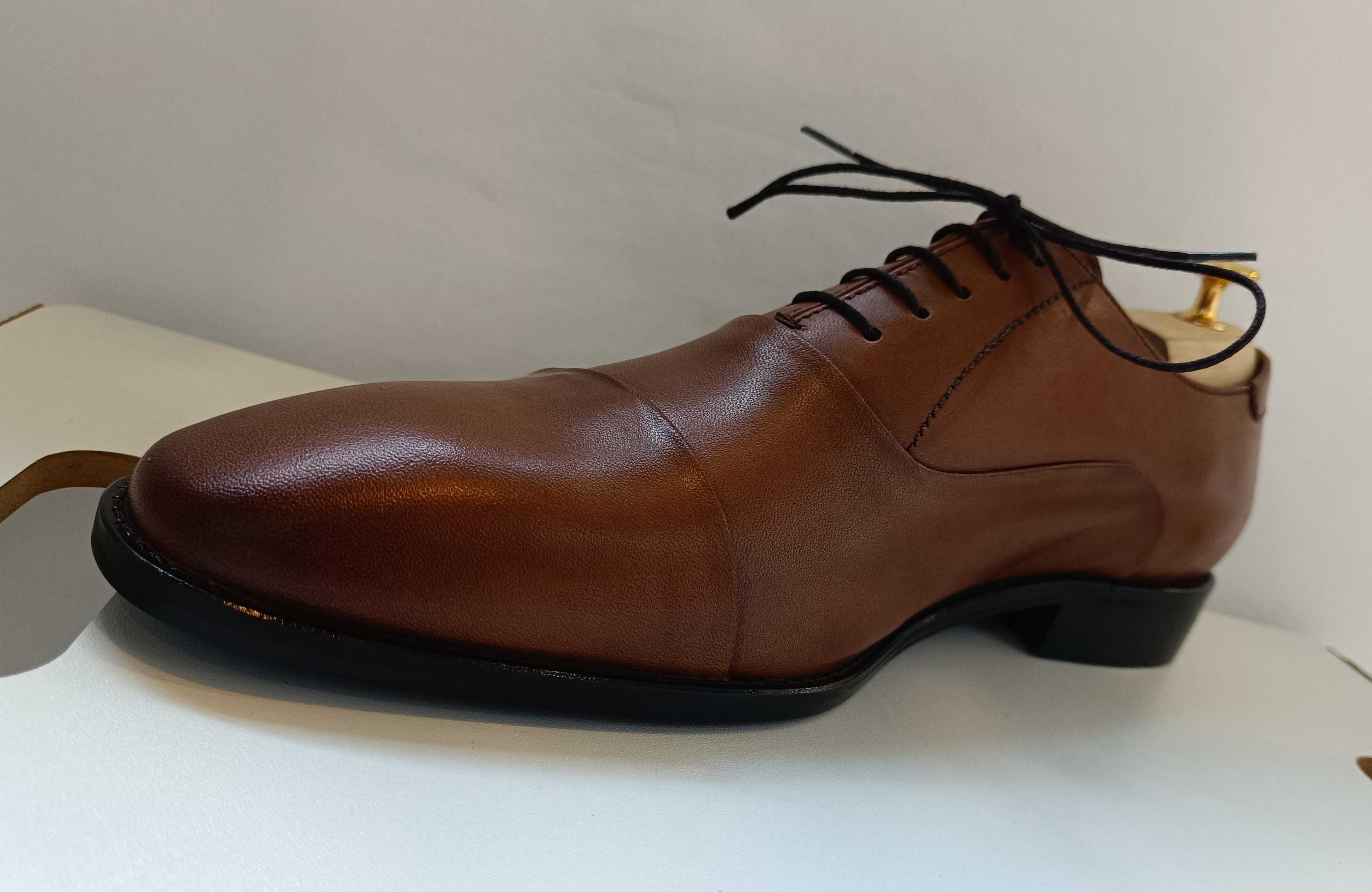 Pantofi oxford cap toe 44 premium Zign London piele naturala