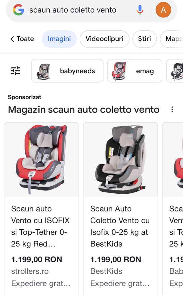 Scaun auto COLETTO, vento