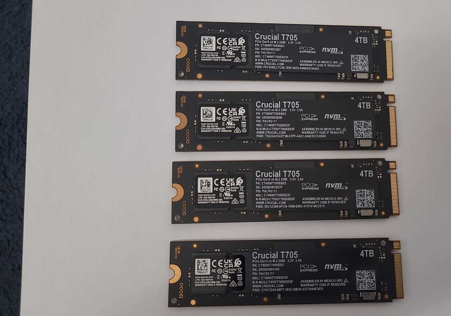 SSD Crucial T705 de 4TB PCI Express 5.0 x4 M.2 2280 , nou, fara cutie