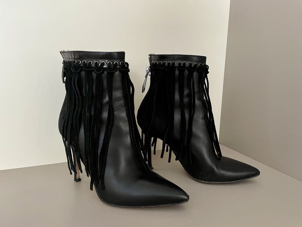 Botine/cizme piele cu franjuri Ana Cori-Why Denis