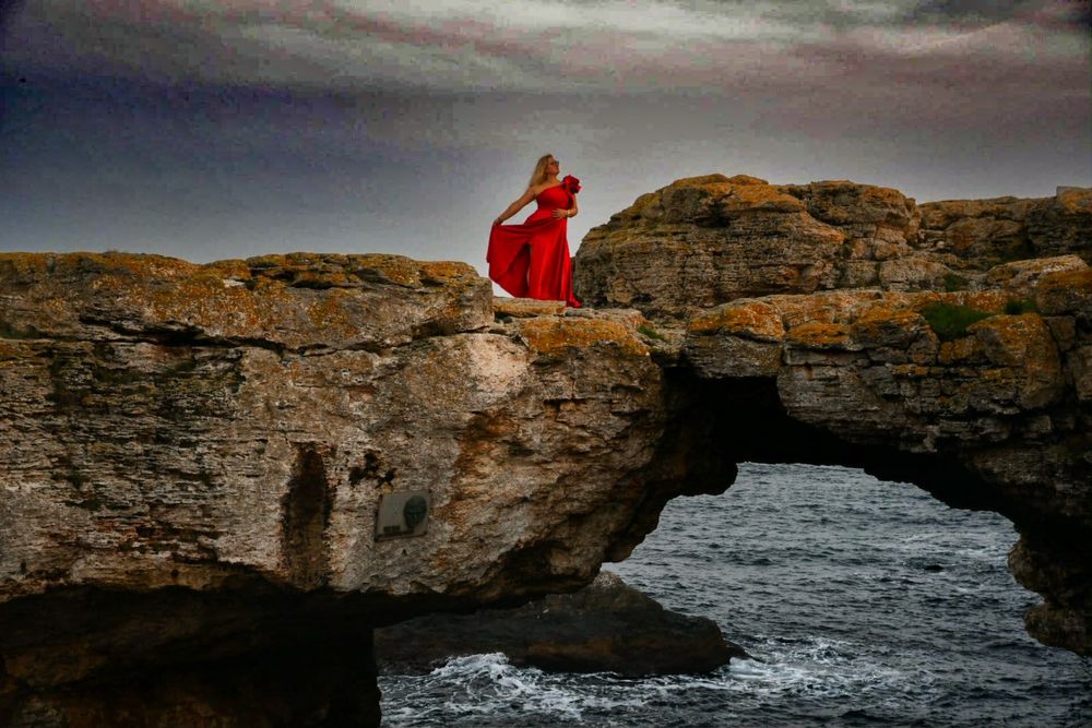 Официална червена дълга рокля р. 46