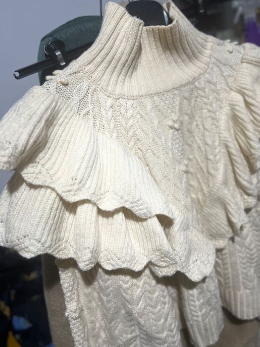 Pulover volane zara S damă crem