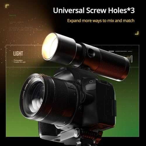 Нов LED Фото Фенер Ambitful 4 Цвята + Гобо Ефекти и Батерия 8400mAh