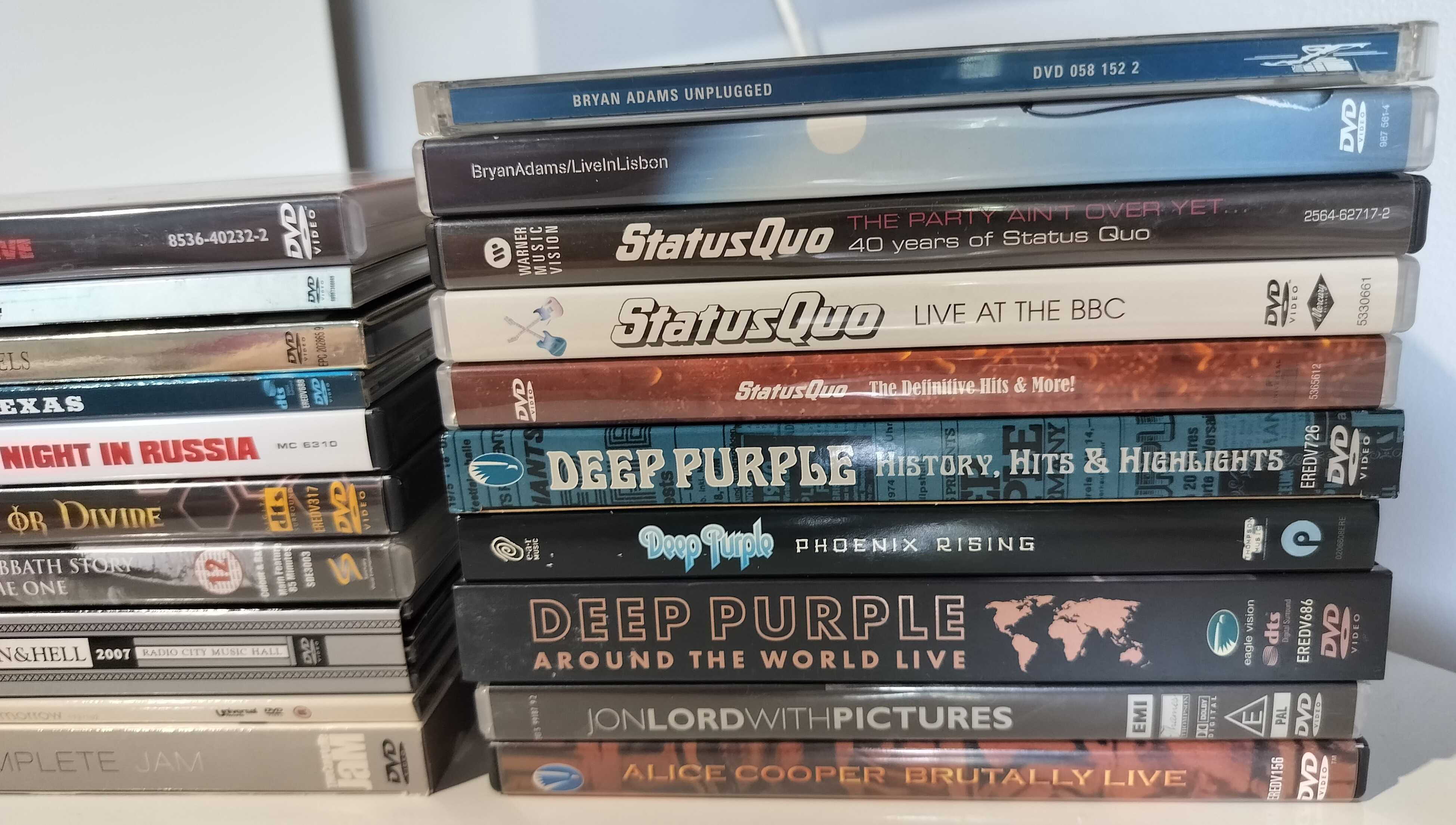 Lot DVD-uri Dio Bryan Adams Deep Purple Status Quo ZZ Top AC/DC
