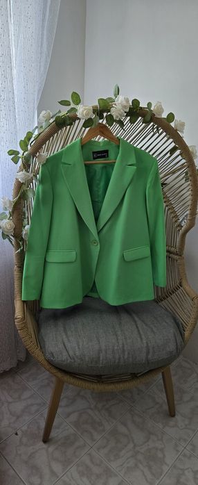 Дамско сако в зелено 3хл 4хл 125-132 см Гръдна