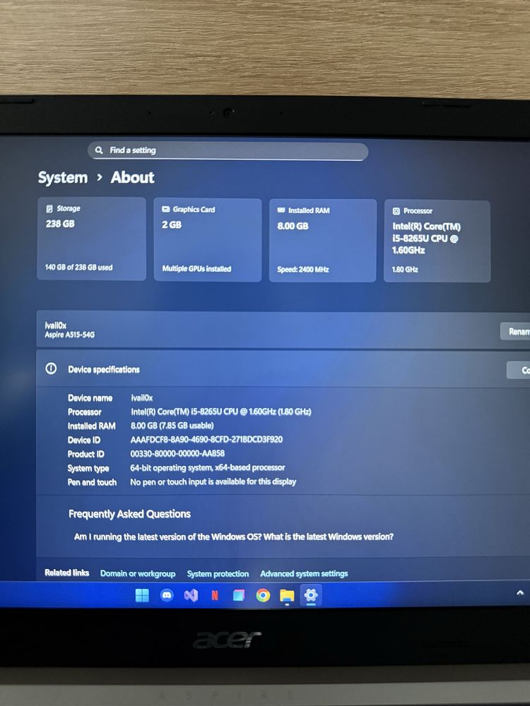 Лаптоп - Acer Aspire 5