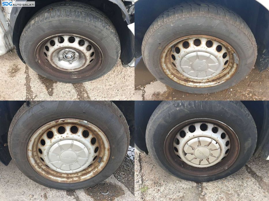 Set 4 Jante Roti Tabla cu Capace 185 65 15 R15 Dacia Logan 2 2012 - 2020 Cod sdgjt15bds2