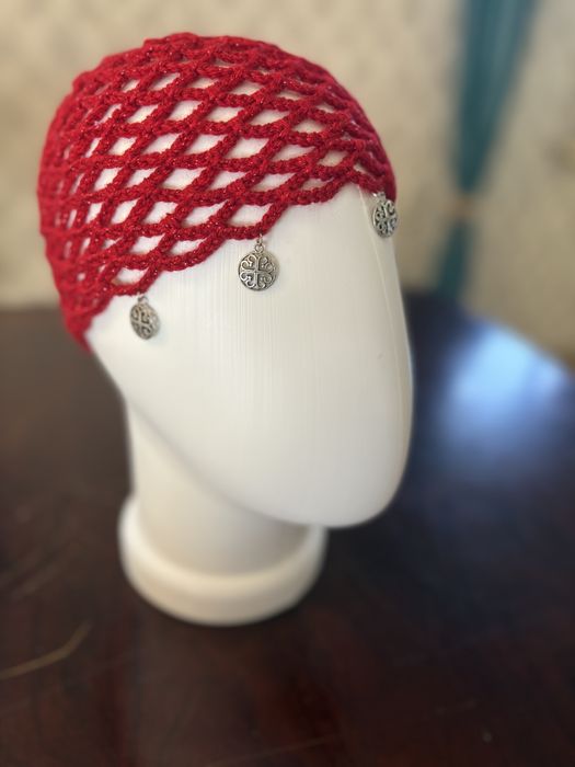 Шапка сетка ( кроше)