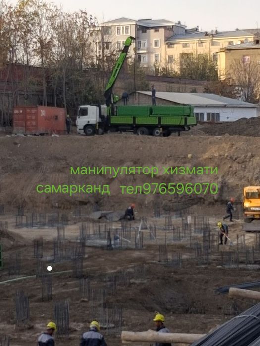 Manipulyator xizmati yuk kutarishi 15 tonna strelo 7 tonna strelo uzun