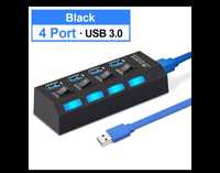 100% Чисто нов  и високоскоростен USB-Hub3.0 дължина на кабела 0.50м