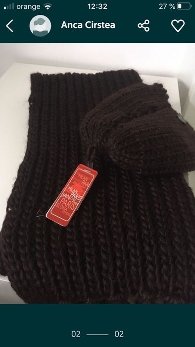 set dama fular si caciula