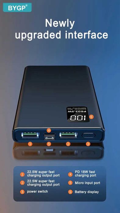 BYGP mobile power bank 20000 mAh