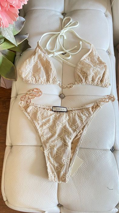 Бикини бански Гучи*Gucci technical gold chain