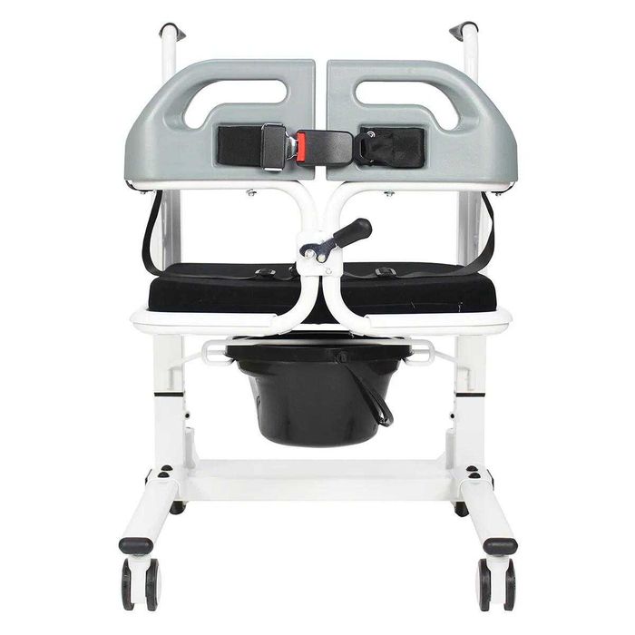 Scaun cu vas de toaleta, cu lift, pe roti, pentru transfer, max. 100kg