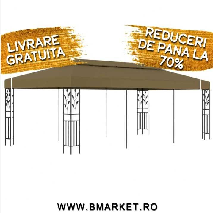Pavilion/Foisor/Cort pentru gradina/terasa, 3×6 m culoare Taupe OFERTA