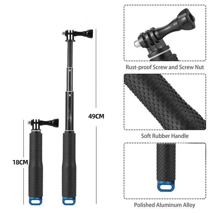 Selfie stick monopied telescopic camera GoPro Hero DJI Osmo Xiaomi