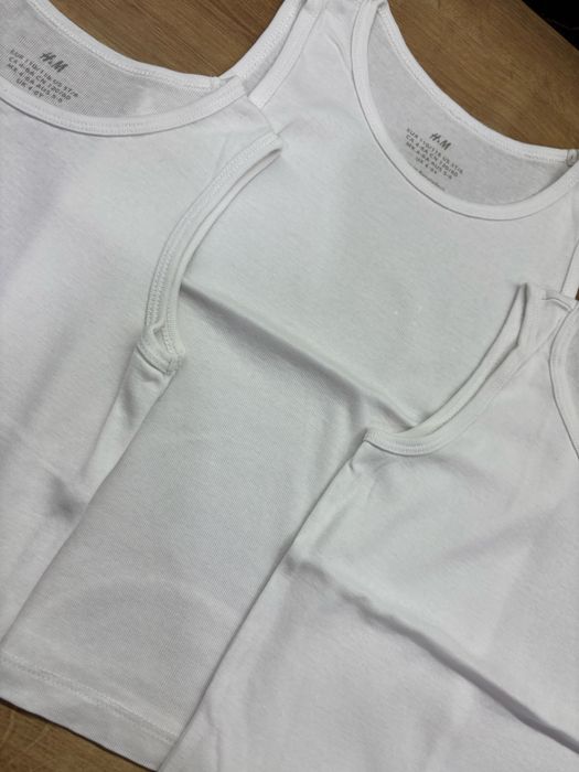 Set 3 x maiou alb, H&M, marimea 110-116