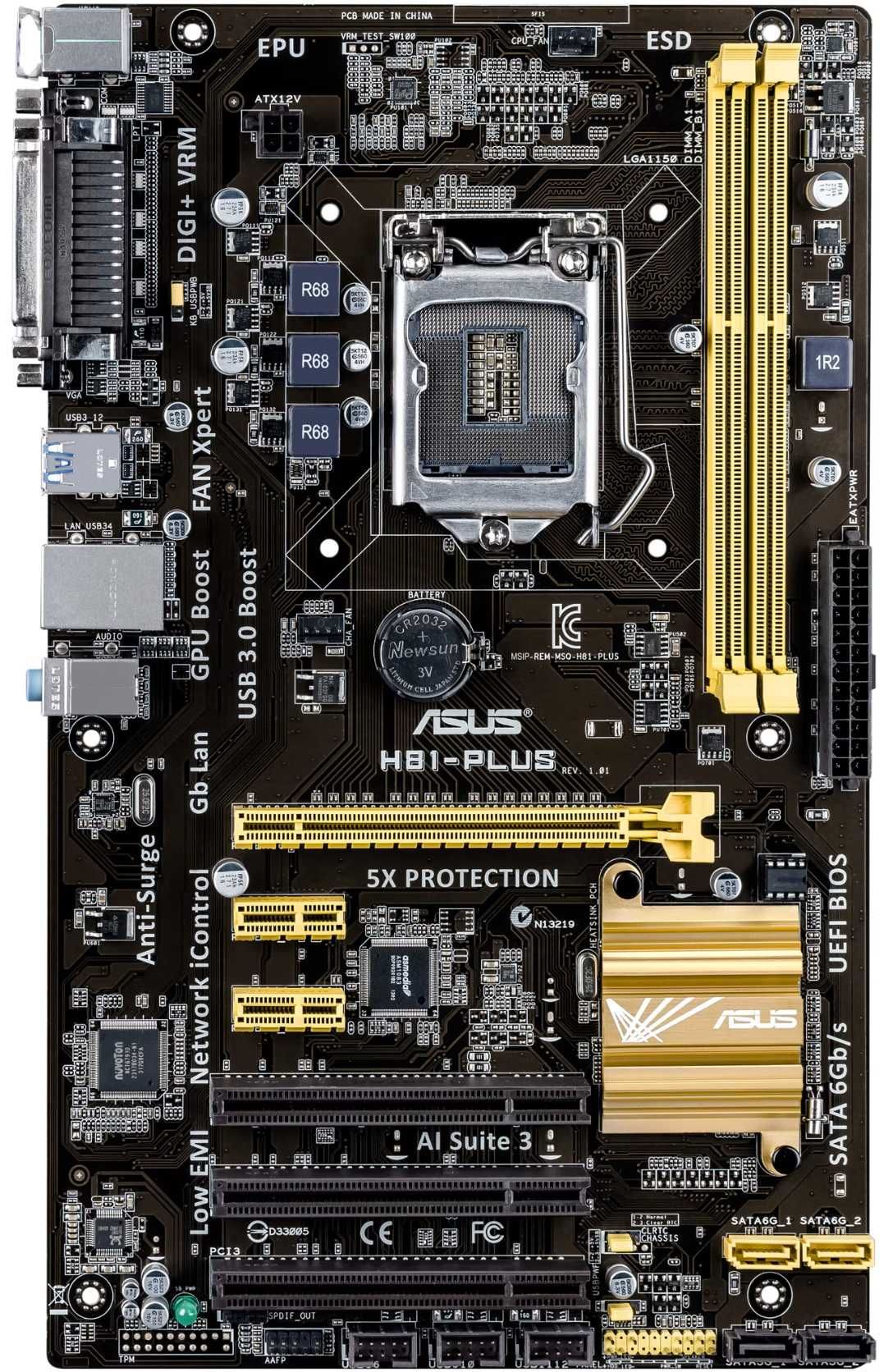 Дъно Дънна платка Asus H81-PLUS LGA 1150 DDR3 до 16gb DDR3