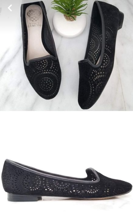 Vince Camuto Lancer Suede Loafer Perforated Slipon 37.5