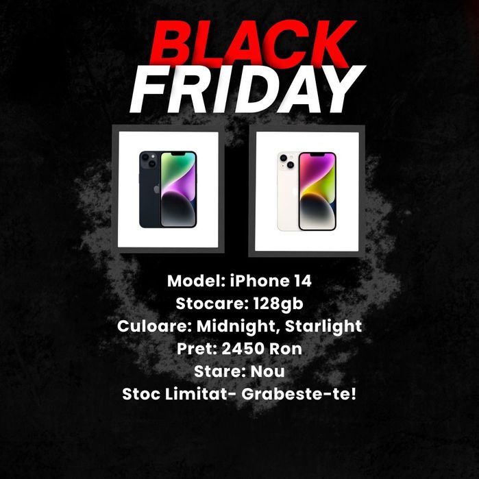 Black Friday!!! iPhone 14 128gb Midnight/Starlight Neverlocked