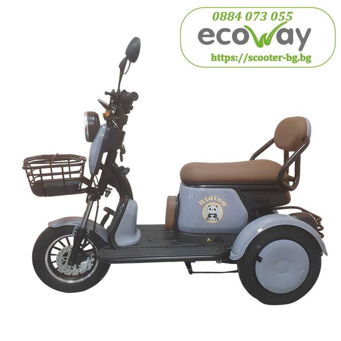 Електрическа триколка EcoWay Kate триместна – 1000W Пробег до 60км