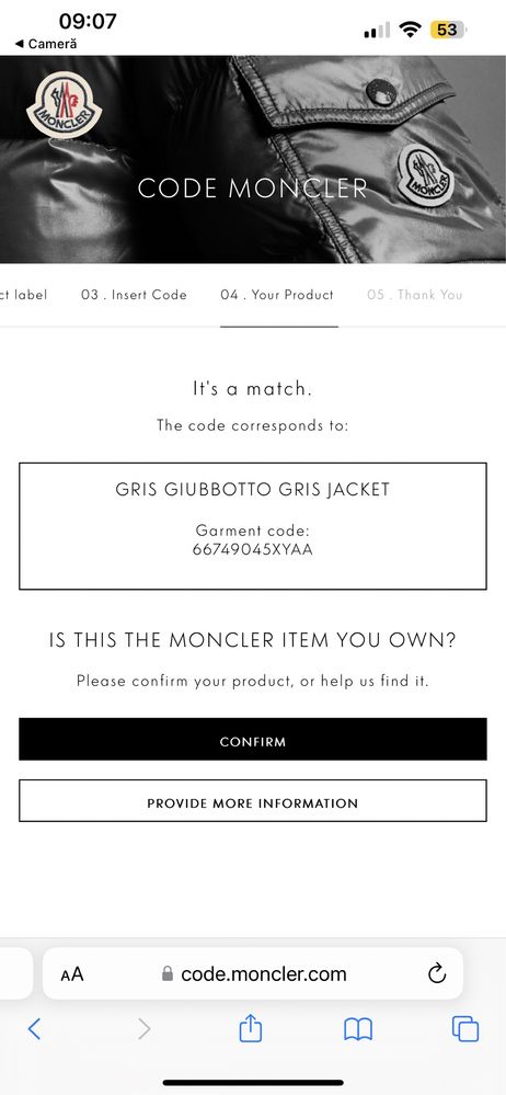 Geaca Moncler Gris Giubbotto - ORIGINALA