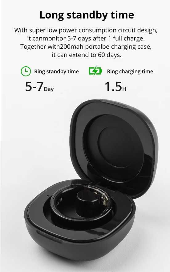 Умное кольцо  Smart Ring COLMI R09 Black, 11 размер