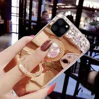 Husa oglinda cu pietricele si inel pt iPhone 11 , 11 Pro , 11 Pro Max