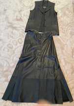 Costum piele naturala (fusta+vesta) “Andorra Pelle” Designed in Italy