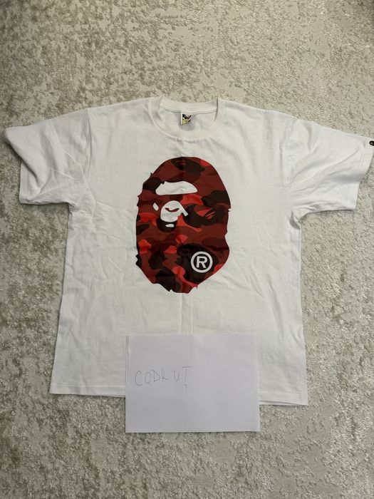 Bape Big Ape Head Red Camo Tee Xl